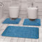 Comart - Set Tappeti Nicole da Bagno - Tre Pezzi - Tappetino Rettangolare 50x80 cm + Due Girowater 50x40 cm - Tris Antiscivolo ad Asciugatura Rapida - Traspiranti - Lavabili in Lavatrice - Azzurro