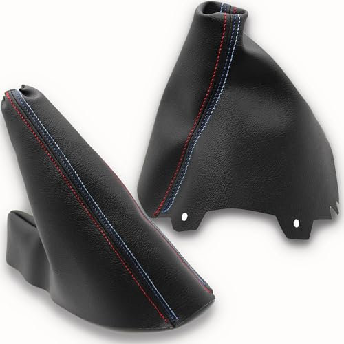 Cargaiter - Schaltsack Schaltmanschette + Handbremsmanschette Kompatibel für BMW 1er-Serie E81-E82-E87-E88 (2004-2011) (dreifarbig)
