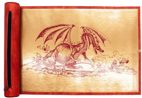Ultra Pro - Dungeons & Dragons Dice Scroll - 50th Anniversary - Dice Rolling Mat & Storage Accessory - Zippered Pouch, Rolling Mat - Adult, Teen, Young Adult