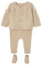 VERTBAUDET 3-teiliges Strick-Set mit Cardigan, Hose und Hausschuhen für Neugeborene, Beige meliert, 12 m (74 cm)