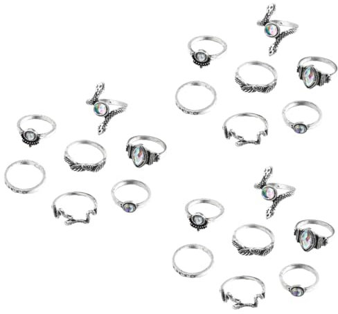 DEARMAMY 21 Stk 7 Schlangenringe Retro-moderinge Gothic-ringe Für Männer Herren Edelsteinring Retro-strass Moderinge Für Herren Bandringe Für Damen Damenringe Boho-ringe Legierung