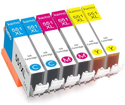 kamo CLI-551XL (6er-Pack) Multipack Druckerpatronen Kompatibel mit Canon 551 XL - für Pixma iP7250, MX925, MG6650, iP8750