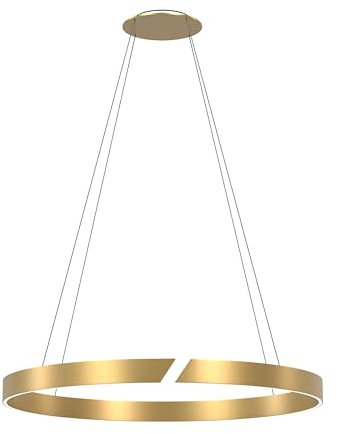 Lampenlux Hängelampe Natalie rund Esszimmer Pendelleuchte höhenverstellbar Wohnzimmerlampe Ringleuchte Essbereich Esstischleuchte Hängeleuchte modern kreisförmig (Gold, 600mm)