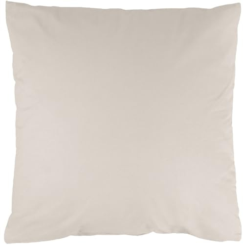 Kissenbezug Beige 40x40cm Kopfkissenbezug Kissenhülle 100% Baumwolle Kissen Pillow Cover mit Reißverschluss Luna