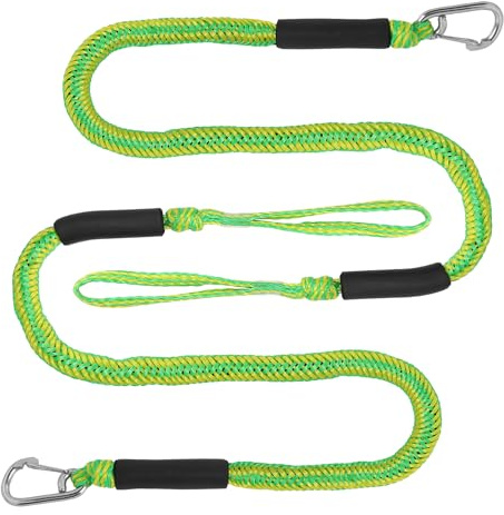 EFUTURETIME 2 x Bungee Dock Line Festmacherleine Boot 10cm mit Auge, Grün | 4FT Festmacher Fenderleine mit Schnapphaken für Boote, Kajak, Jetski, Pontoon, Kanu