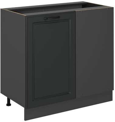 Vicco Eckunterschrank R-Line, Anthrazit Landhaus, 86 cm ohne Arbeitsplatte