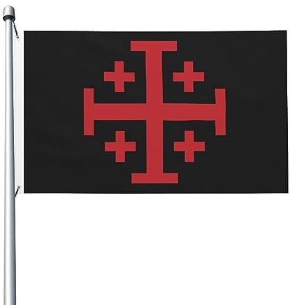 Flaggen Katholisches Kreuz Von Jerusalem Lebendige Farbe Flagge Dekorative Fahnen Für Bar Parade Hof 90X150cm