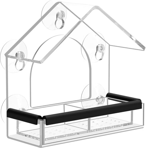 Vogelhaus Fensterscheibe Transparenter. Futterhaus Für Vögel Mit 5 Saugnäpfen Für Das Fenster. Vogelhaus Für Draußen, Entwickelt Um Wildvögel Anzulocken. Wetterfest Und Einfach Zu Montieren.