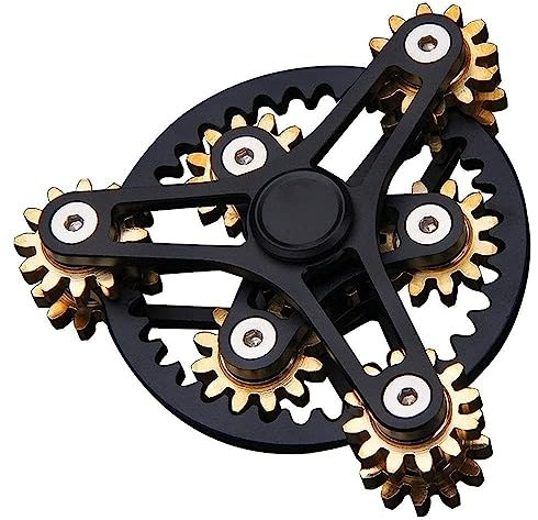AYUNJIE Fidget Hand Spinner, Angst ADHD Stress Relief Finger Spielzeug, Quiet Desk Metall Legierung Spinner Fidget Spielzeug für Schule Home Office (schwarz)