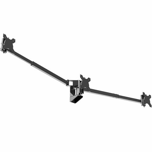 VIVO Premium Dreifach-Monitor-Wandhalterung, 3 Bildschirme bis zu 10 kg, für bis zu 38 Zoll (96,5 cm) Ultrabreite auf der Mittelhalterung, verstellbare Teleskoparme, Wandmontage, schwarz, MOUNT-TS03C