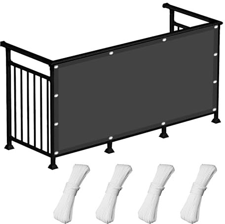 Sun Shade Sail Awning Canopy 350 x 480 cm Pes Polyester UV Block Impregnated Pergola Canopy with Fixing Kit Customizable for Garden Shade Patio Lawn, Dark Grey