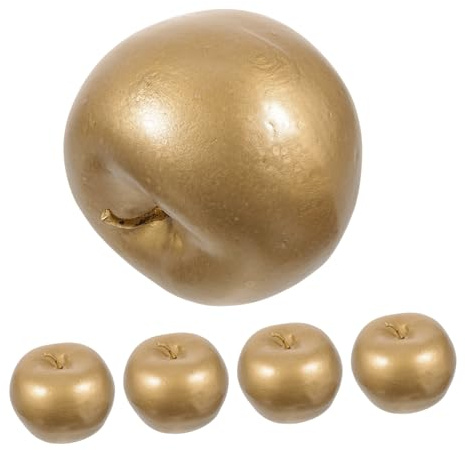 BESPORTBLE 5 Stück Realistische Künstliche Goldapfel Dekoration aus Ldpe für Party und Zuhause Langlebige Foto Requisite und Festliche Wohnkultur