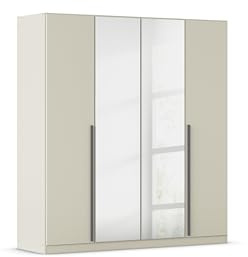 Rauch Möbel ALBA, Kleiderschrank, Farbe Beige, Breite 181 cm | Schrank, 4-türig, mit Spiegel, Zubehör Premium, für Schlafzimmer, Kinderzimmer, Babyzimmer, Homeoffice, Garderobe, Flur