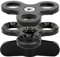 Giuneuow Ball Clamp 3 Holes Diving Lights Arm Ball Butterfly Clip Mount Bracket for Action Camera Flashlight Tripod,Black