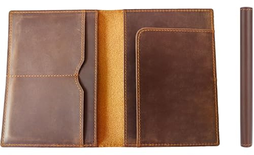 STAR VISTA Albatross Leder Reise Reisepass Halter, minimalistisches Design, Vollnarbenleder Tasche für Männer und Frauen