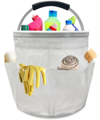 Ruaizel Cleaning Caddy with Handle, Foldable Cleaning Caddy Organiser, Cleaning Bag for Garden Small Tools Bag, Multi Pocket Craft Universal