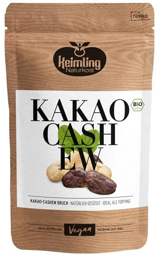 Kakao-Cashew-Bruch Bio | Knuspriger Snack mit Cashewkernen & Kakaonibs | Vegan, ohne Industriezucker, glutenfrei (250 g)
