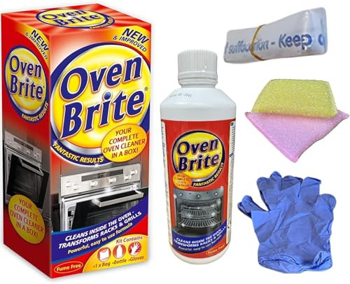 Oven Brite Complete Oven Cleaner Kit, 500ml Bottle With Bag & Gloves with 2pc Scouring Pads
