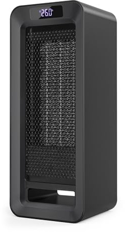 Radiateur Soufflant, Radiateur électrique 1500W Avec Veilleuse pour Salle de Bain, Radiateur Soufflant Céramique PTC Avec Affichage LED et 3 Vitesses