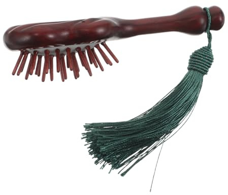 Homoyoyo Holzkamm mit Massagekissen für Kopfhaut Entwirren von Nassen und Trockenen Haaren Meridian-massagekamm für Lockiges Haar Bananenfächer-design Geeignet für Haartypen