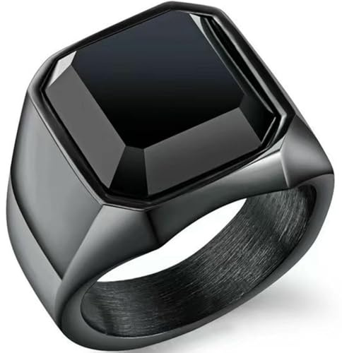 Jpltlvy Titan Stahl Schwarzer Edelstein Herren Ring Minimalistischer Schmuck Geschenk