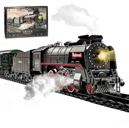 Train Électrique Enfant, Jouets Électriques, Trains Électriques pour Enfants, Locomotive À Vapeur Électrique avec La Fumée Lumineuse Et Le Son, Cadeaux De Noël Anniversaire pour Enfants