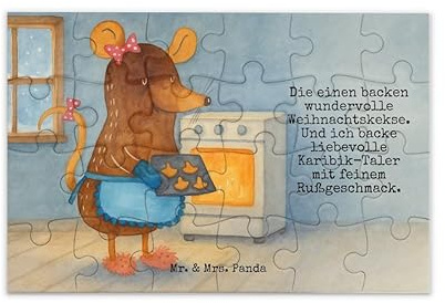 Mr. & Mrs. Panda Puzzle Maus Kekse Design 24 Teile - Geschenk, Weihnachtskekse, Winter, 1500, Puzzlespiel, Plätzchen, 300, Weihnachten, Backen, 2000, 500