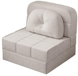 Hopfällbar bäddsoffa Hopfällbar bäddsoffa kan omvandlas till en sovfåtölj, golv och kudde, lämplig for gästsängar(Grijs,100cm)