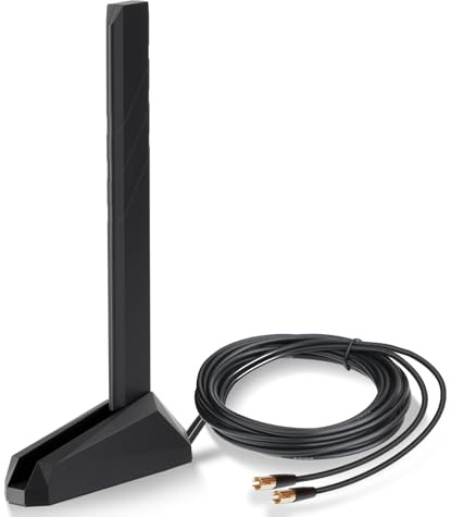Eightwood WiFi 7 Antenne Tri-Band 2,4GHz 5GHz 6GHz WLAN Antenne PC für ASUS ROG Strix B850-E X870E-E ASUS ROG Maximus Z890 TUF Gaming B850 Z890 Gaming Mainboard WiFi 7 Router mit Magnetfuß + 2m Kabel