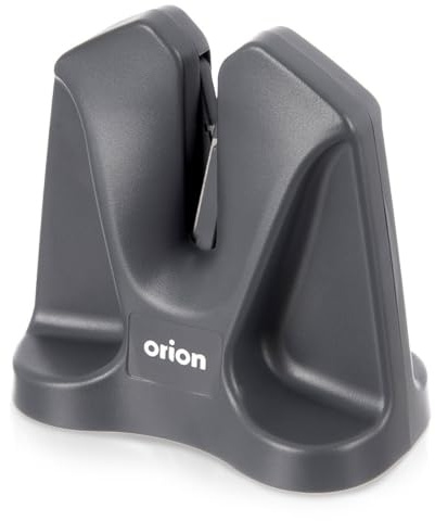 orion group Messerschärfer 2in1 9,5 x 5,5 x 9,5 cm, manueller | Klingenschärfer mit automatischem Schleifwinkel, für Messer und Scheren