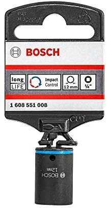 Bosch Professional Steckschlüsseleinsatz mit 1/4-Innenvierkantaufnahme für Sechskantschrauben (Schlüsselweite: 12 mm)