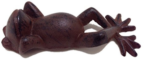 Dekofigur liegender Frosch aus Gusseisen, außergewöhnliche Dekoration für Haus und Garten