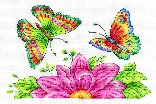 DMC Butterfly Garden 14 Count Cross Stitch Kit, Multi-Colour