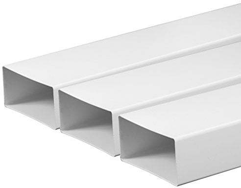MKK Lftungskanal 75 x 150 mm, 1 m Lnge, wei, ABS Kunststoff, Witterungsbestndig, Flachkanal, Stecksystem, Dunstabzugshaube