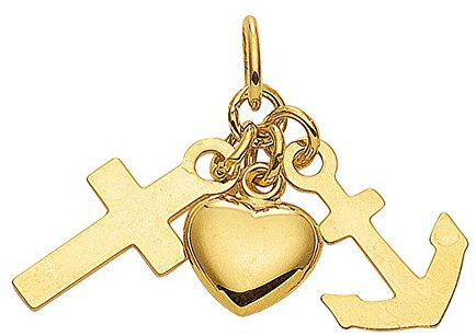 Glaube-Liebe-Hoffnung Anhänger, Kettenanhänger aus 333 Gold 8 Karat