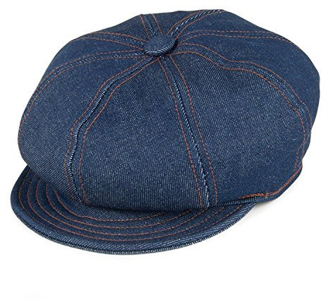 New York Hat & Co. Denim Stitch Spitfire Cap Bakerboy Ballonmütze (XL)