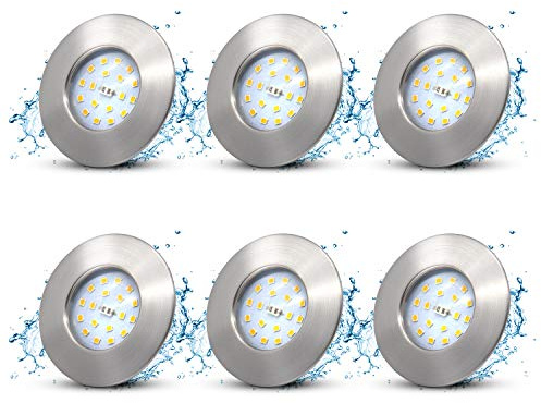 Allesgute Spots LED Encastrable Extra Plat 5W pour Salle de Bain,Spot Plafond IP44,éclairage Plafond LED Intérieur, Luminaire Encastrable,500lm,230V,Blanc Neutre,Lot de 6