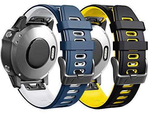 ANBEST Armbänder Kompatibel mit Garmin Fenix 7S/6S Pro/Fenix 5S Armband, Schnellverschluss Silikon 20mm Ersatzarmband für Fenix 5S Plus/D2 Delta S, 2-Pack