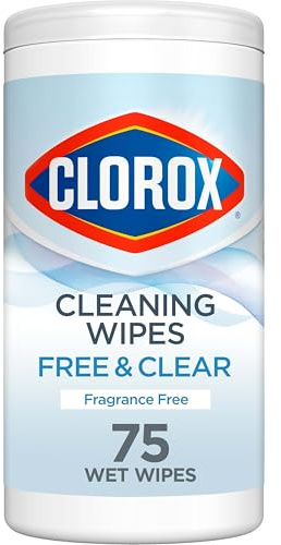 Clorox Free & Clear Cleaning Wipes, Fragrance Free, 75 Count (Package May Vary)