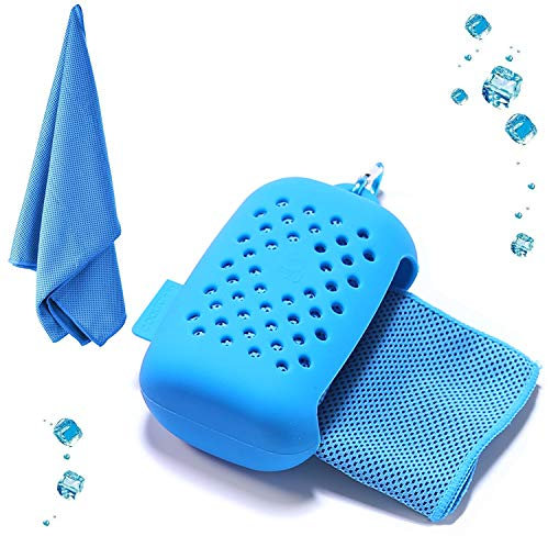 EasyULT kühlendes Handtuch, Kühltuch Kühlhandtuch, Mikrofaser Handtücher Schnelltrocknend Sporthandtuch Strandhandtuch Reisehandtuch für Fitness Gym Yoga and Outdoor Sports(Hellblau)