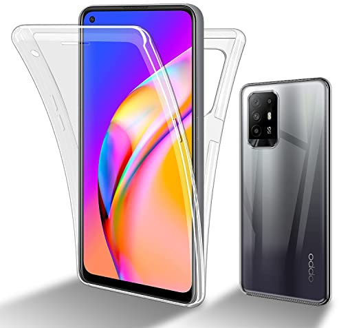 cadorabo Coque Compatible avec Oppo A94 5G en Transparent - Étui pour téléphone Portable Complet à 360° Protection Avant et arrière Protection complète avec Protection d'écran