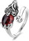 TiSkying Feng Shui Ring, Ruby Pixiu Mantra Schutzring Hände Ring des Reichtums Amulett Reichtum Einstellbarer Ring offen Glück Buddhistischer Schmuck Ring Männer Frauen