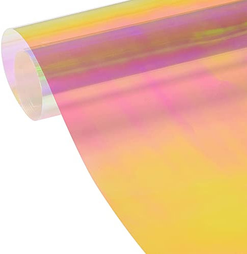 XIMINZ Red Chameleon Window Film Holographic Decorative Rainbow Color One Way Mirror Daytime Privacy Protection Window Tint Film, 29.5'' x 118.11'' (Red Chameleon, 29.5 x 118.11 Inch)