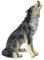 LTLCBB Gartendeko, Schwarzer Wolf Skulptur, Stimmwolf, Harz Gartenfiguren Wasserdicht Figuren Geschenk für Terrasse, Vorgarten, Garten