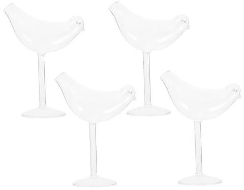 UPKOCH 1 Ensemble 4 Pièces Verre à Vin Oiseau Lunettes D'oiseau Verres De Bar Verres à Martini Oiseaux Verre Cocktail Originaux Grand Vase De Sol Banquet Mariage Un Verre Voiture De Sport