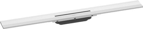 hansgrohe Fertigset Duschrinne RainDrain Flex, Abflussrinne 800mm, Bodenablauf Dusche kürzbar zur Wandmontage, Mattweiß