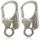 Ahiller Carabiner Clip, Double Anti-Misopening Locking Design, 3 Zinc Alloy Heavy Keychain for Outdoor Camping Hiking, Key Ring Clip (Gold-2P)