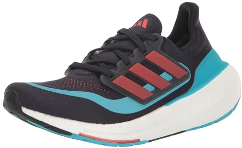 adidas Tenis de correr Ultraboost 23 para hombre, Tinta/Rojo brillante/Cian Lucido, 9