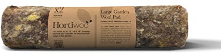 Hortiwool 100% Wool Hanging Basket Liner (2pack) - 100% British Wool - Fleece Matting for use in Garden, Home & Crafts