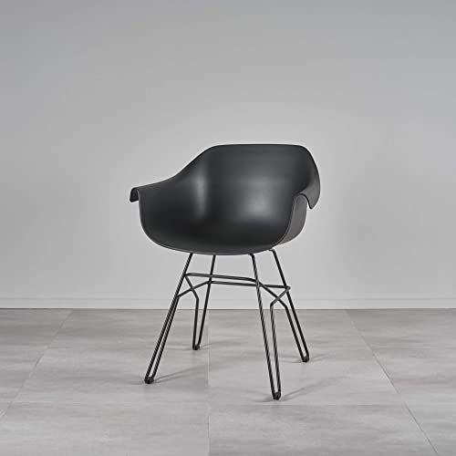 Kollecture CATHÉRINE Stuhl mit schwarzem Metallgestell | 4 Farbe Schwarz